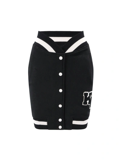 Shop Karl Lagerfeld Varsity Organic Cotton Skirt