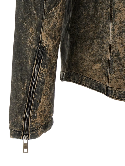 Shop Giorgio Brato Vintage Leather Jacket Casual Jackets, Parka Brown