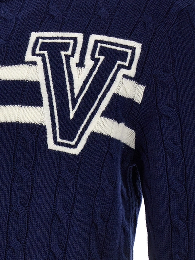 Shop Valentino Vlogo Sweater, Cardigans Blue