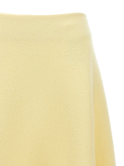 Shop Jil Sander Wool Skirt Skirts Yellow