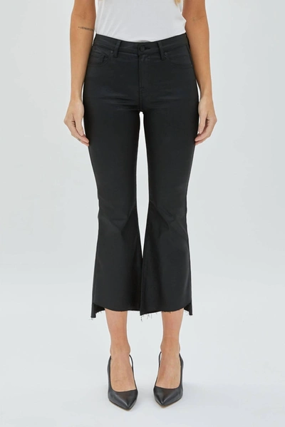 Shop Hidden High Rise Coated Cropped Flare In Black