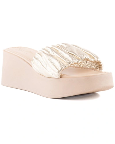 Shop Seychelles Coney Island Leather Sandal In Gold