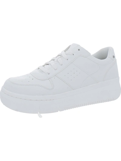 Shop Dr. Scholl's Shoes Savoy Womens Faux Leather Lace Up Casual And Fashion Sneakers In White