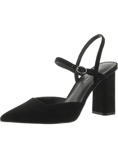 Shop Marc Fisher Doster Womens Suede Ankle Strap Slingback Heels In Black