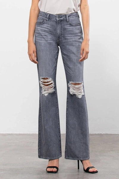 Shop Hidden Happi Ultra High Rise Distressed Flare In Grey