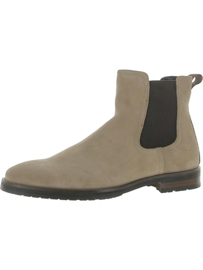 Shop Steve Madden Sverne Womens Suede Ankle Chelsea Boots In Beige