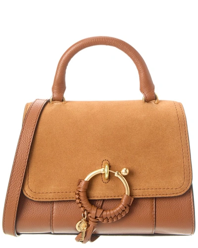 Shop See By Chloé Joan Ladylike Leather & Suede Satchel In Brown