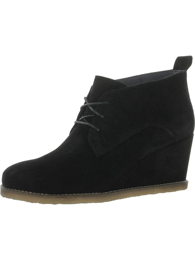 Shop Unity In Diversity Val Womens Suede Lace-up Wedge Boots In Black