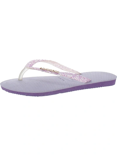 Shop Havaianas Womens Slip-on Thong Flip-flops In Purple
