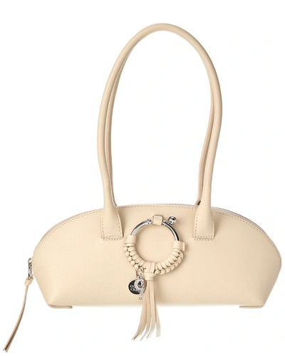Shop See By Chloé Joan Double Handle Leather Satchel In Beige
