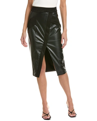 Shop Fate Contrast Panel Midi Skirt In Black