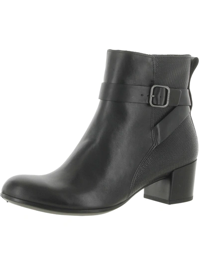 Ecco 20991301001 Womens Zipper Manmade Ankle Boots In Black