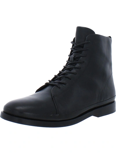 Vince Cooper Womens Leather Round Toe Booties In Black