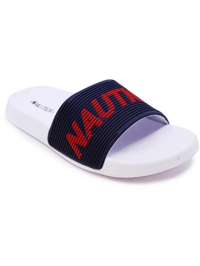 Shop Nautica Alida Womens Logo Comfort Footbed Pool Slides In Multi
