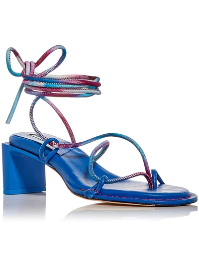 Shop Miista Alberta Orion Womens Leather Strappy Ankle Strap In Blue