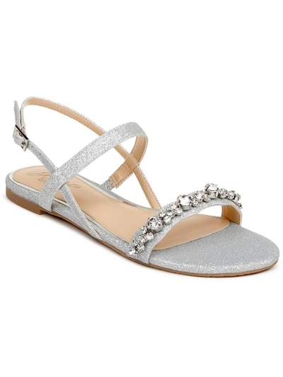 Shop Jewel Badgley Mischka Osmond Womens Dressy Lifestyle Flatform Sandals In Silver