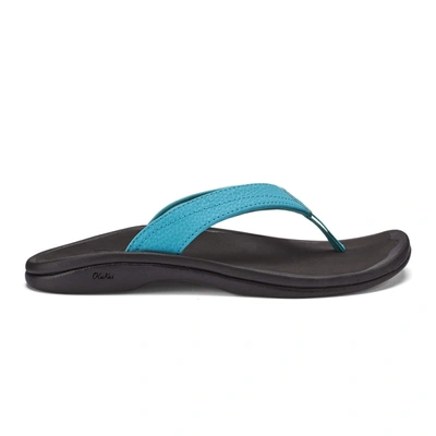 Shop Olukai Women's Ohana Beach Sandal In Blue Mist / Black In Multi