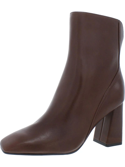 Shop 27 Edit Lexi Womens Leather Square Toe Ankle Boots In Brown