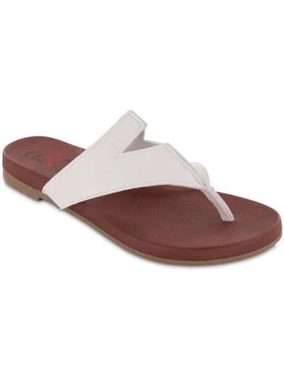Shop Mia Amore Patriciaa Womens Faux Leather Summer Thong Sandals In White