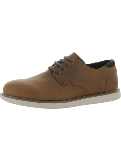 Shop Toms Navi Mens Leather Lace-up Oxfords In Brown