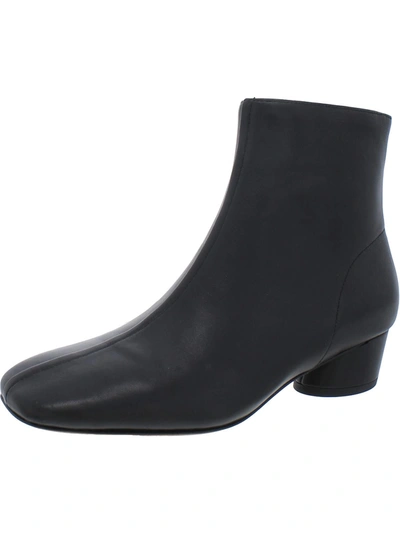 Shop Vince Ravenna Womens Leather Square Toe Ankle Boots In Black