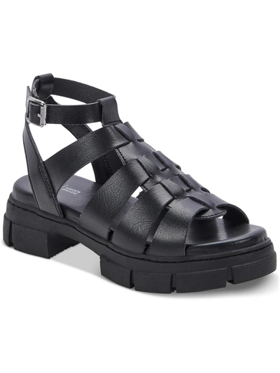 Shop Aqua College Hannah Womens Buckle Open Toe Strappy Sandals In Black