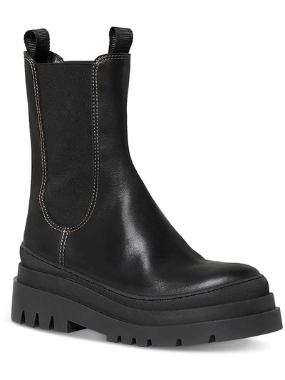 Loeffler Randall Toni Lug Sole Leather Platform Boots In Black