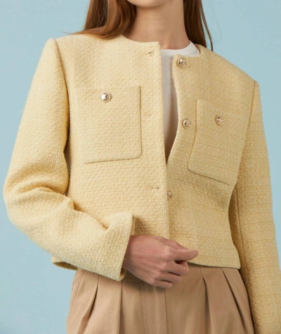 Shop Sophie Rue Marcelle Tweed Jacket In Yellow