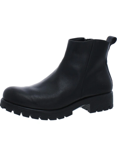 Shop Ecco Modtray Womens Leather Lugged Sole Booties In Black