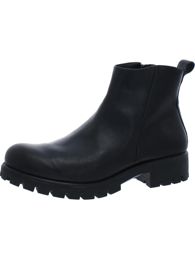 Ecco Modtray Womens Leather Lugged Sole Chelsea Boots In Black