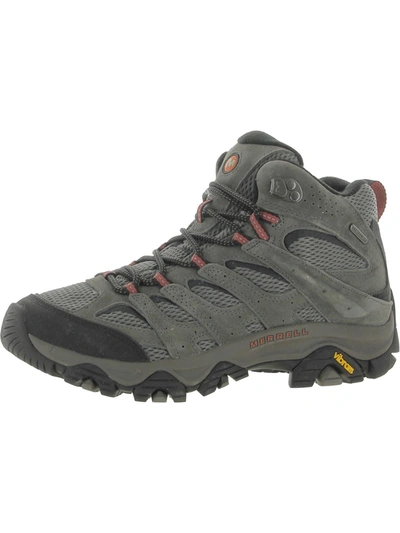 Shop Merrell Moab 3 Mens Suede Lace-up Hiking Boots In Black