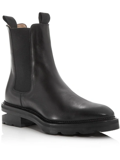 Shop Alexander Wang Andy Box Calf Womens Leather Metallic Ankle Boots In Black
