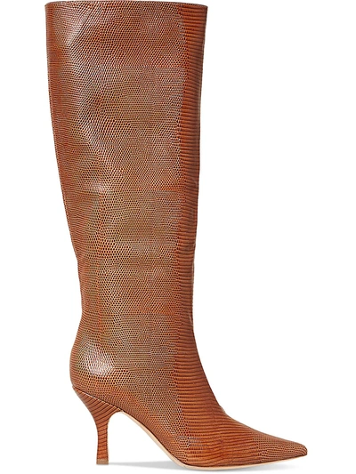 Shop Loeffler Randall Whitney Womens Leather Textured Knee-high Boots In Brown