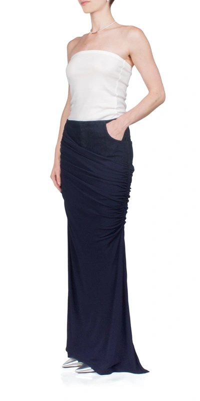 Christopher Esber Wrapped Denim Column Skirt In Ink