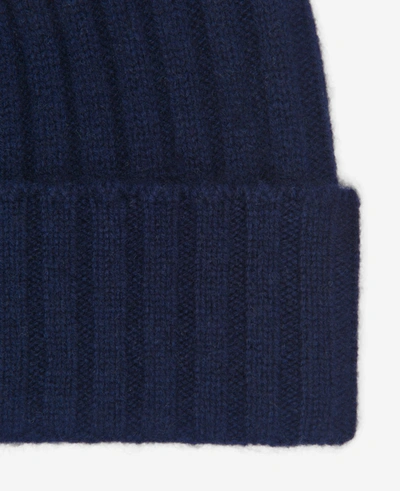 Shop Kenneth Cole Site Exclusive! Rib Knit Wool Cashmere Beanie Hat In Navy