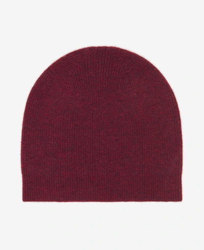 Shop Kenneth Cole Site Exclusive! Wool Cashmere Rib Knit Beanie Hat In Wine