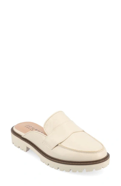 Shop Journee Collection Miycah Lug Sole Platform Mule In Light Beige