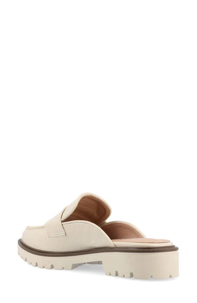 Journee Collection Miycah Lug Sole Platform Mule In Light Beige