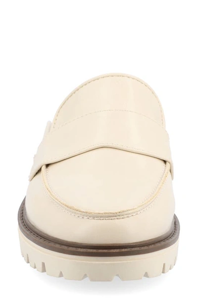 Shop Journee Collection Miycah Lug Sole Platform Mule In Light Beige