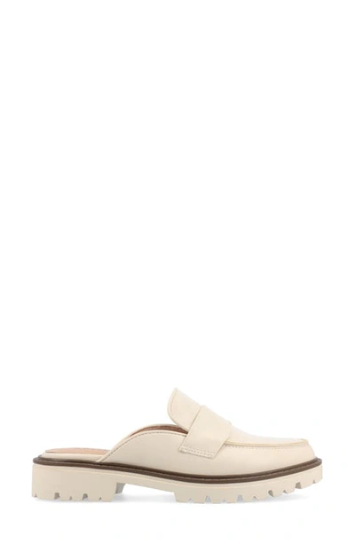 Journee Collection Miycah Lug Sole Platform Mule In Light Beige