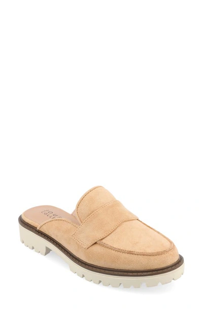 Shop Journee Collection Miycah Lug Sole Platform Mule In Tan