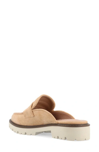 Journee Collection Miycah Lug Sole Platform Mule In Tan