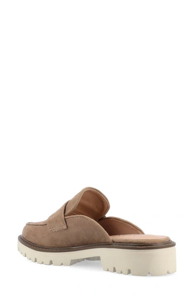 Journee Collection Miycah Lug Sole Platform Mule In Taupe