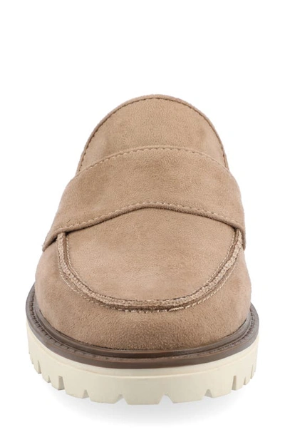 Journee Collection Miycah Lug Sole Platform Mule In Taupe