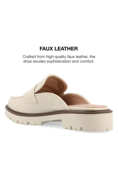 Journee Collection Miycah Lug Sole Platform Mule In Light Beige