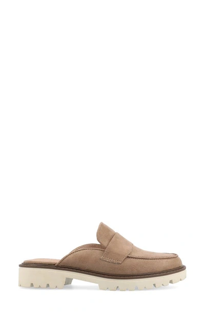 Journee Collection Miycah Lug Sole Platform Mule In Taupe