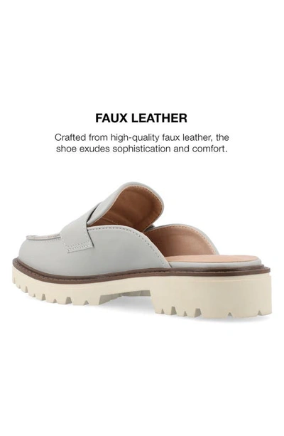 Journee Collection Miycah Lug Sole Platform Mule In Grey