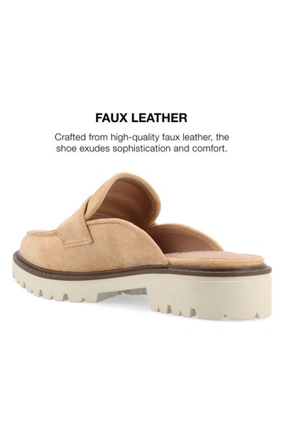 Journee Collection Miycah Lug Sole Platform Mule In Tan