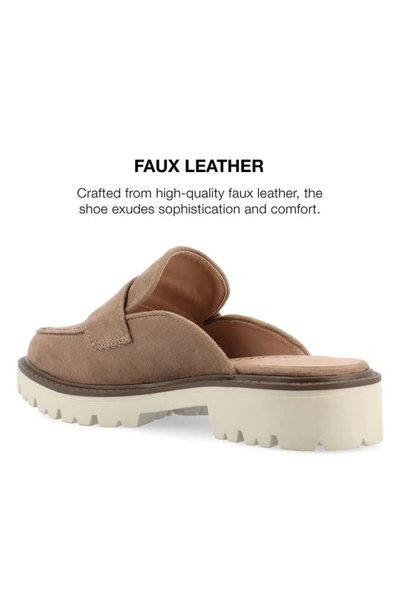 Journee Collection Miycah Lug Sole Platform Mule In Taupe