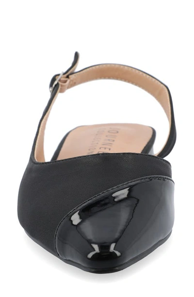 Journee Collection Daphnne Cap Toe Slingback Flat In Black
